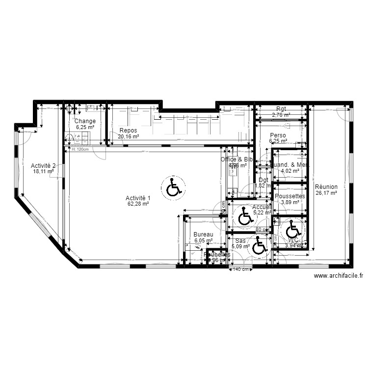 Fontenay PROJET V7 ArL 270722 pr PMI. Plan de 16 pièces et 178 m2