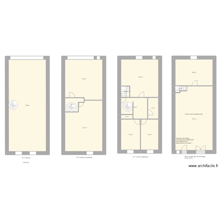 Ilot Maringues CAMUS. Plan de 14 pièces et 308 m2