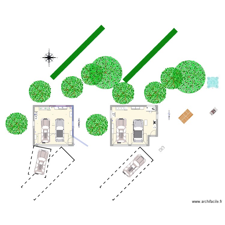 Maison St-Hippolyte. Plan de 2 pièces et 99 m2