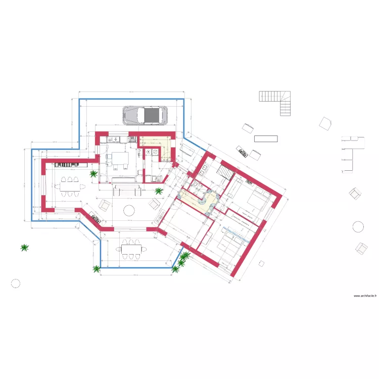 Villa r&eacute;alisation projet  cuisine 4. Plan de 