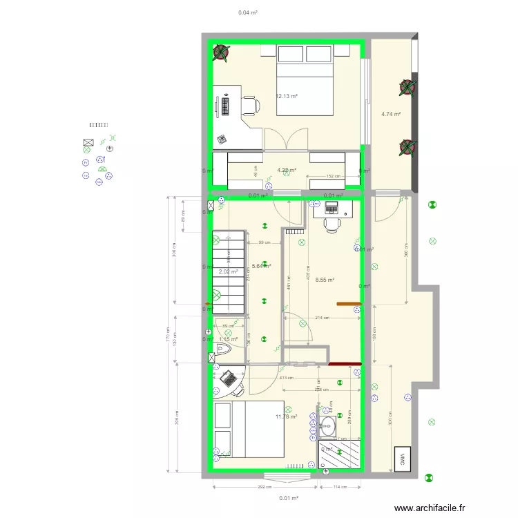 Maison Extension V1. Plan de 