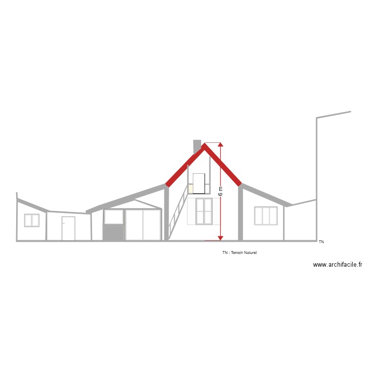 DP3  Plan de coupe. Plan de 0 pièce et 0 m2