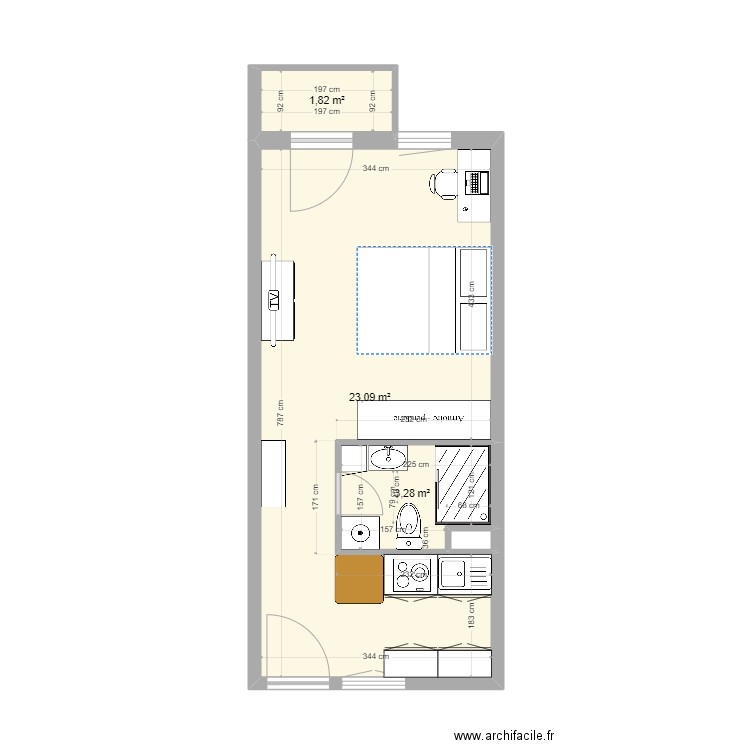 plan actuel neudorf 5. Plan de 4 pièces et 28 m2