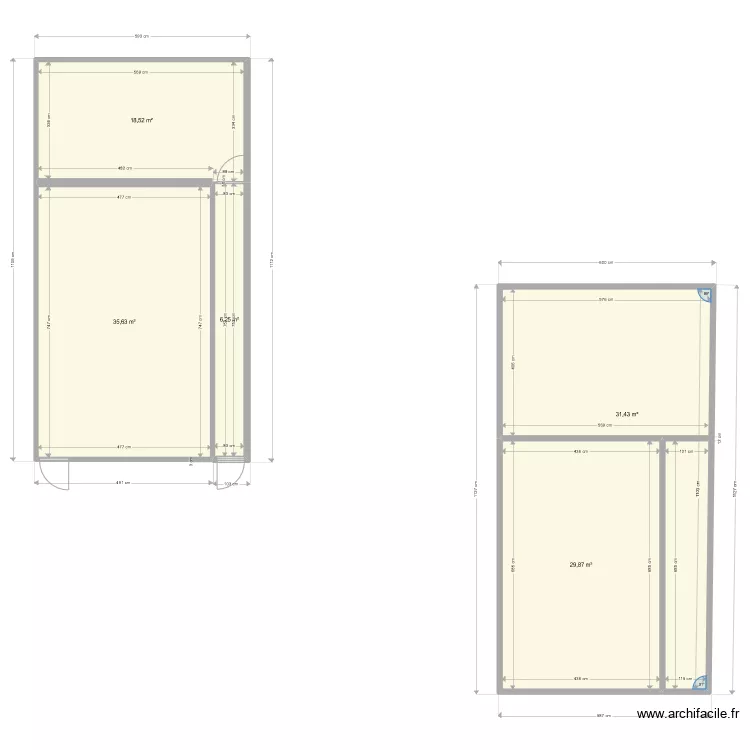 STUDIO 3 Studios. Plan de 