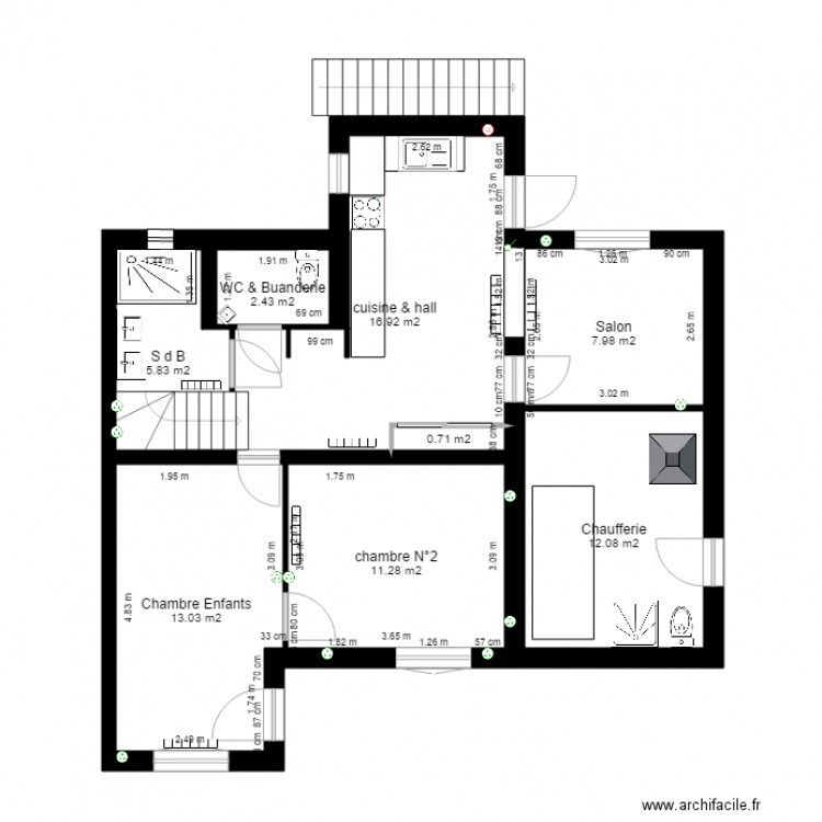 plan appartement. Plan de 0 pièce et 0 m2