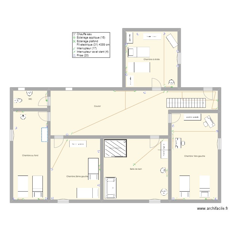 Projet Electricite Ker Mimi Etage. Plan de 0 pièce et 0 m2