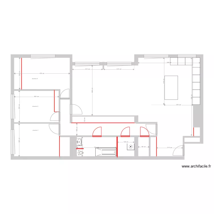 REUILLY projet. Plan de 