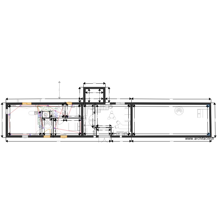 maison rdc cables electriques. Plan de 4 pièces et 151 m2