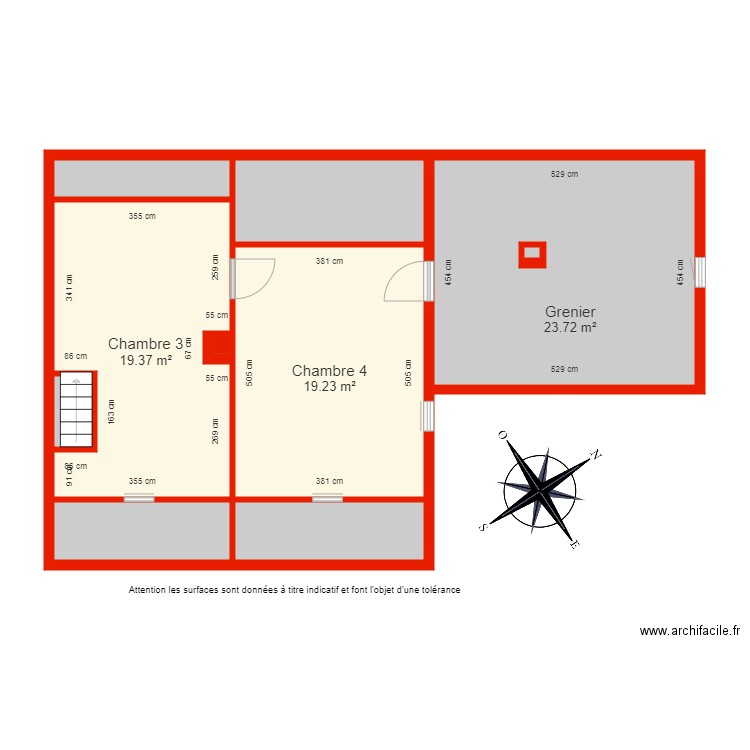 BI 6165 Etage côté. Plan de 0 pièce et 0 m2