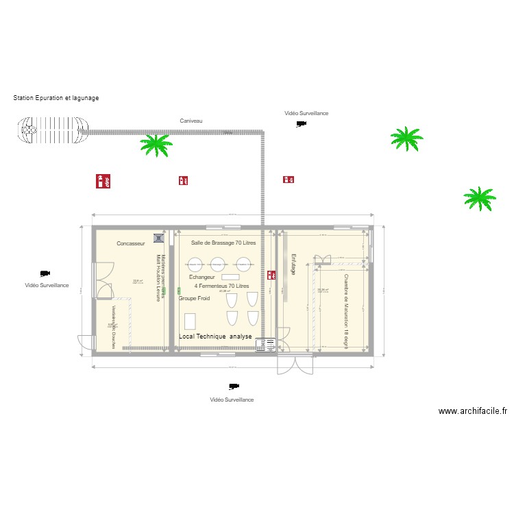 Pico Brasserie 70 Litres . Plan de 4 pièces et 104 m2