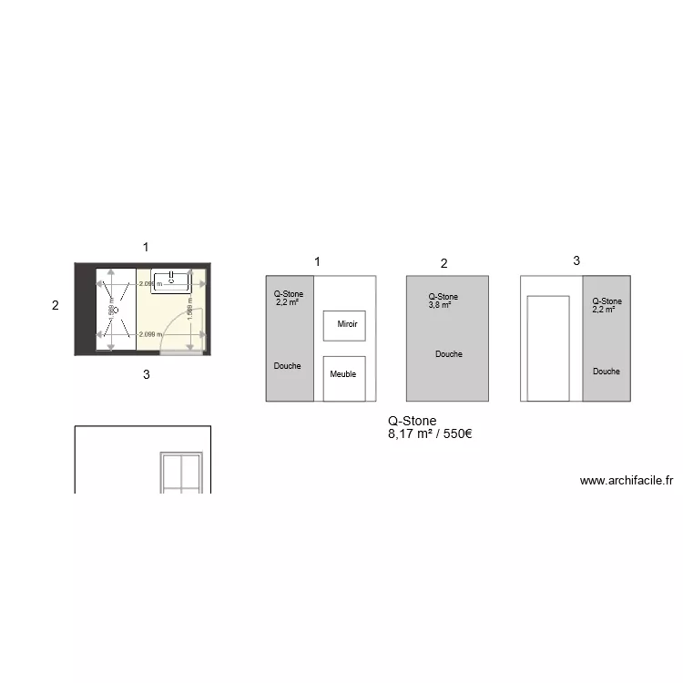 Salle de bain Appart B 1 2. Plan de 