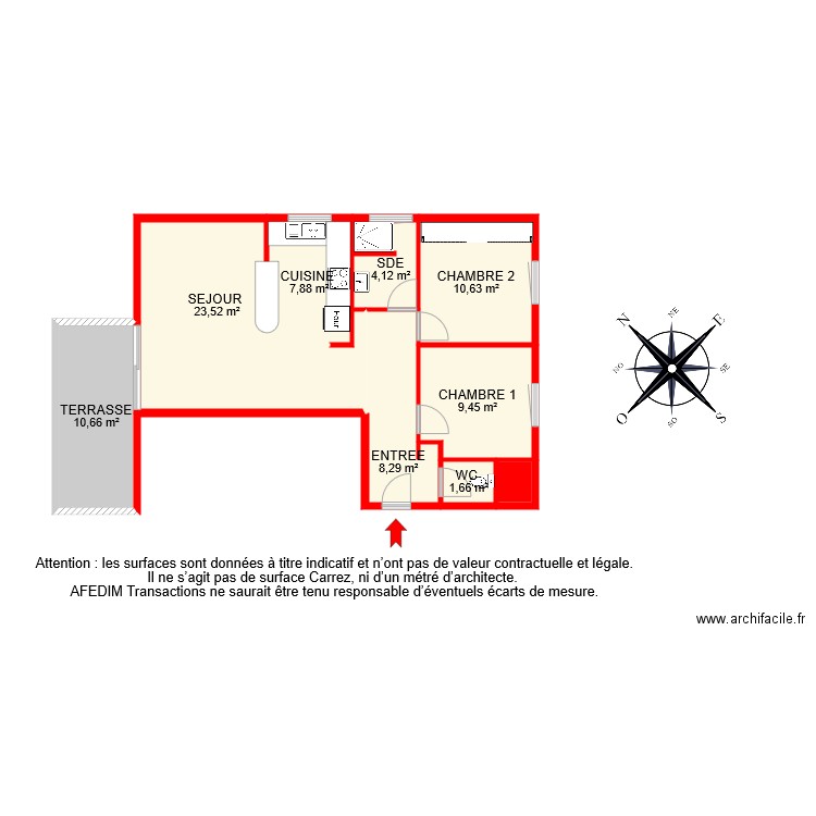 BI7834 . Plan de 9 pièces et 77 m2