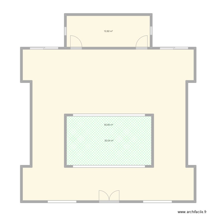 container. Plan de 3 pièces et 150 m2