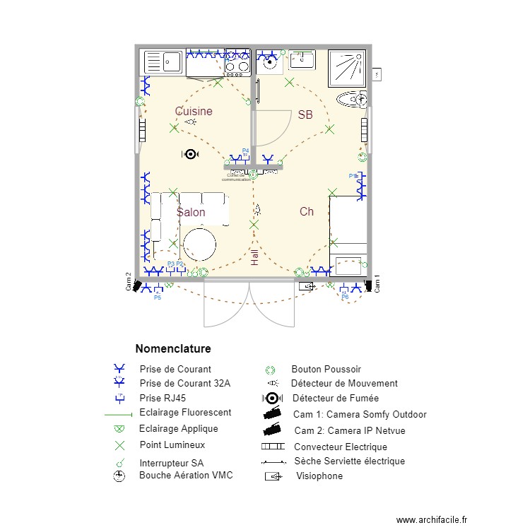 Cellule 3D Plan Aménagement Architectural avec nomenclature 09MARS. Plan de 0 pièce et 0 m2