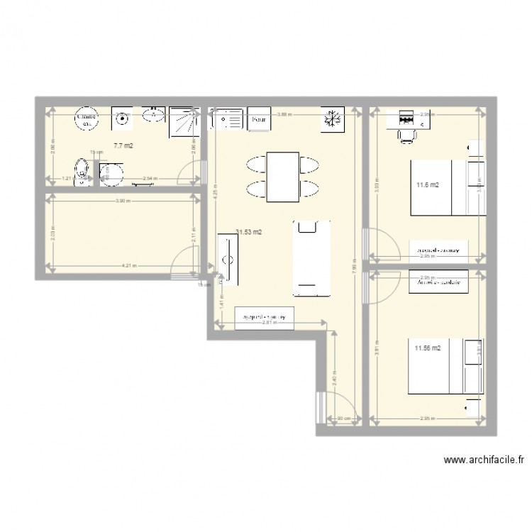 2 Etage Logement à créer 15 05 2016 Version 1. Plan de 0 pièce et 0 m2