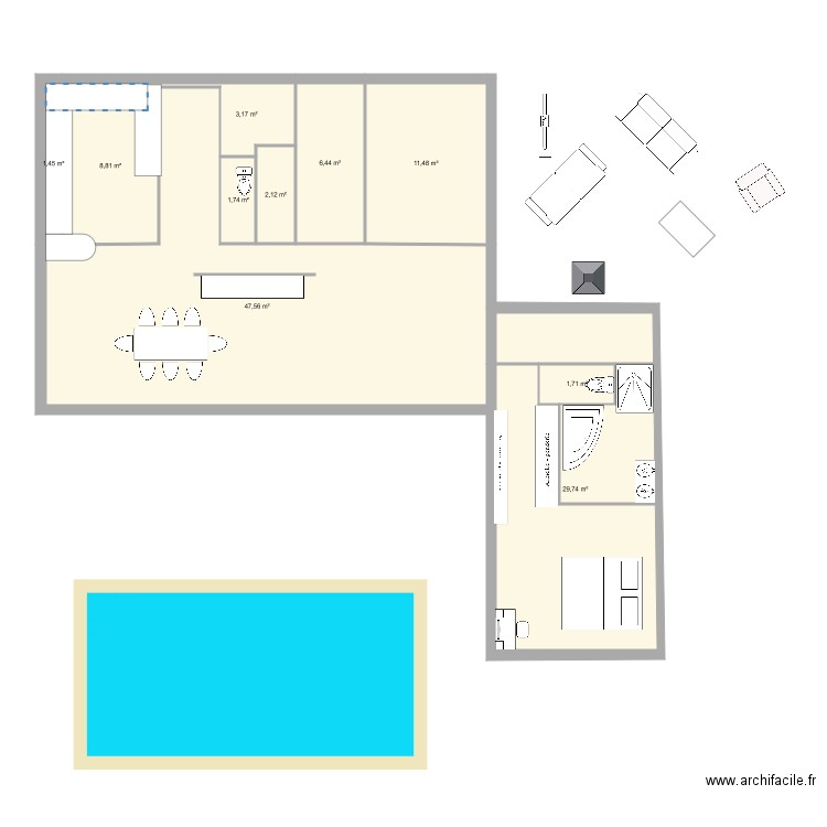 extension  33. Plan de 10 pièces et 114 m2