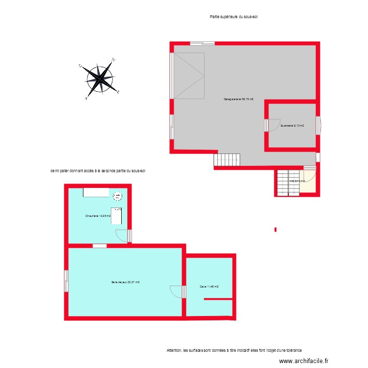 BI1999  sous sol non côté. Plan de 0 pièce et 0 m2