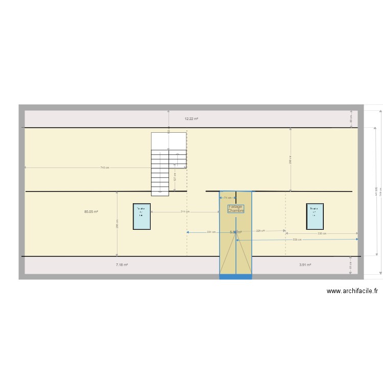 Grenier v3 Option escalier tournant et palier. Plan de 0 pièce et 0 m2