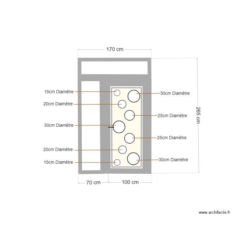 porte entree. Plan de 3 pièces et 3 m2