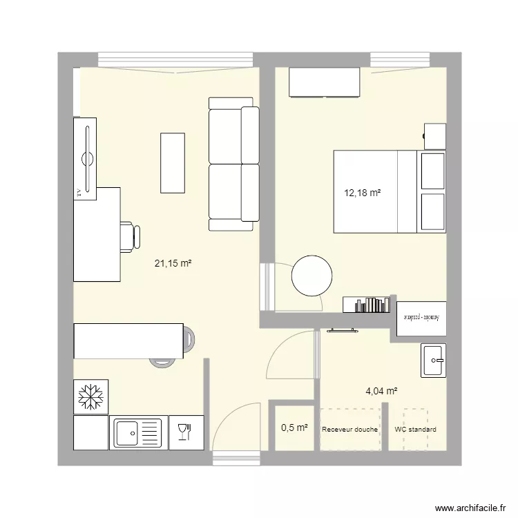 Appart Th&eacute;o. Plan de 