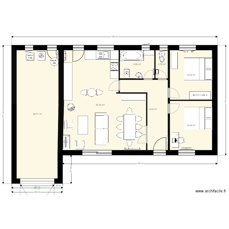Plan maison actuelle 15 01 2021. Plan de 0 pièce et 0 m2