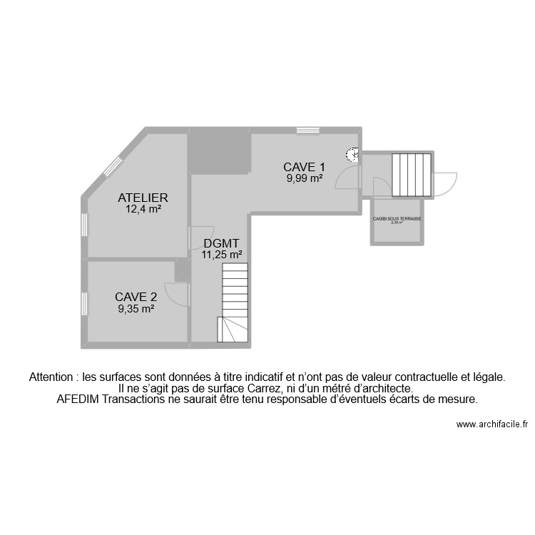 BI 10780 SOUS SOL . Plan de 33 pièces et 201 m2