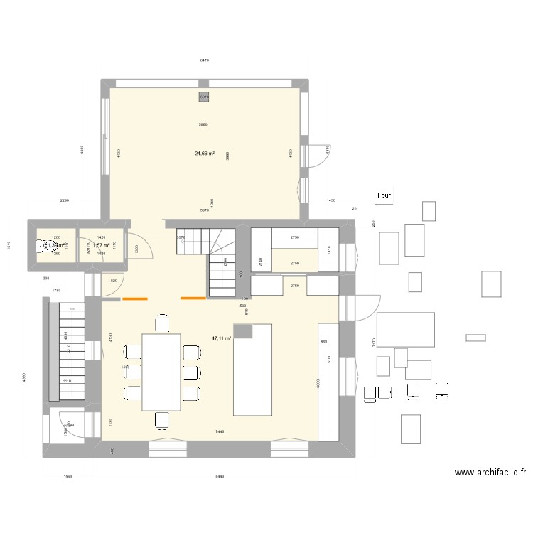 maison cuisine 11. Plan de 4 pièces et 75 m2