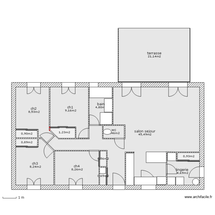 maison actuellement     terrasse. Plan de 