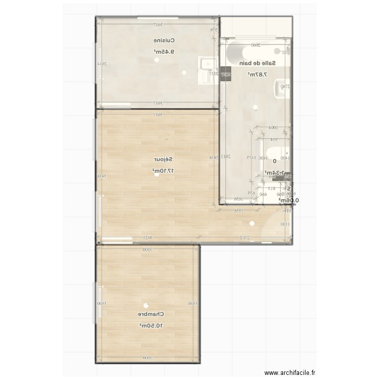 Appartement Vefa inversé. Plan de 0 pièce et 0 m2