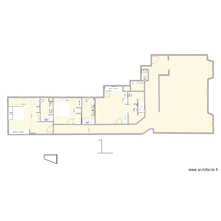 hermosilla 4 opciopn 4. Plan de 1 pièce et 173 m2