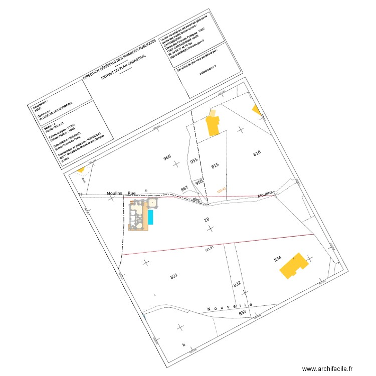 Villeneuve plan de masse. Plan de 0 pièce et 0 m2