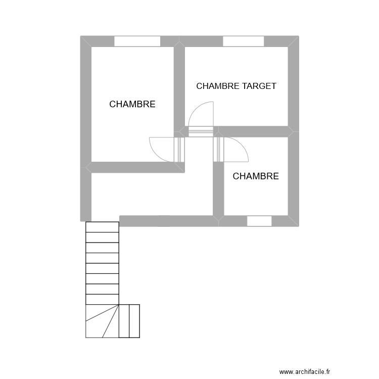 ETAGE. Plan de 3 pièces et 13 m2