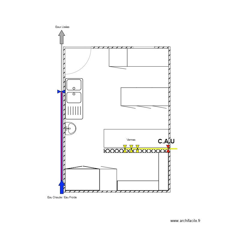 LABO PLOMBERIE GAZ. Plan de 0 pièce et 0 m2