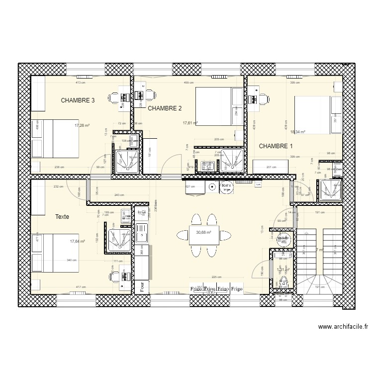 4 JOSEPH JAN 1er ETAGE AMENAGE. Plan de 8 pièces et 110 m2