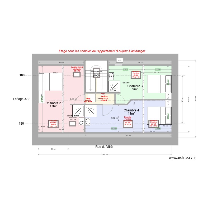 VitreNantes Etage 2 amenagement comble V10. Plan de 0 pièce et 0 m2