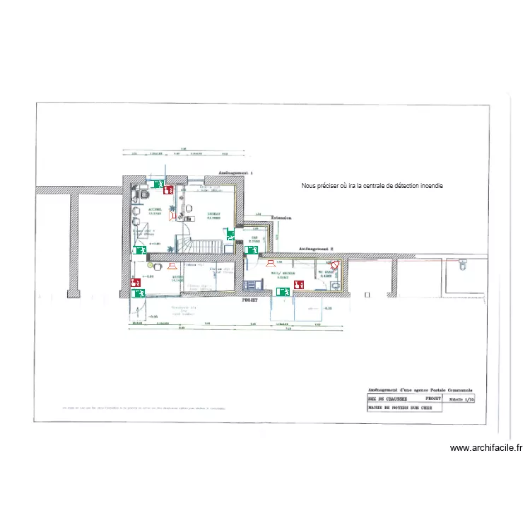 Agence postale s&eacute;curit&eacute;. Plan de 