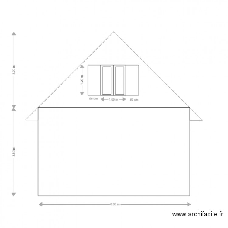 Pignon OUEST. Plan de 0 pièce et 0 m2