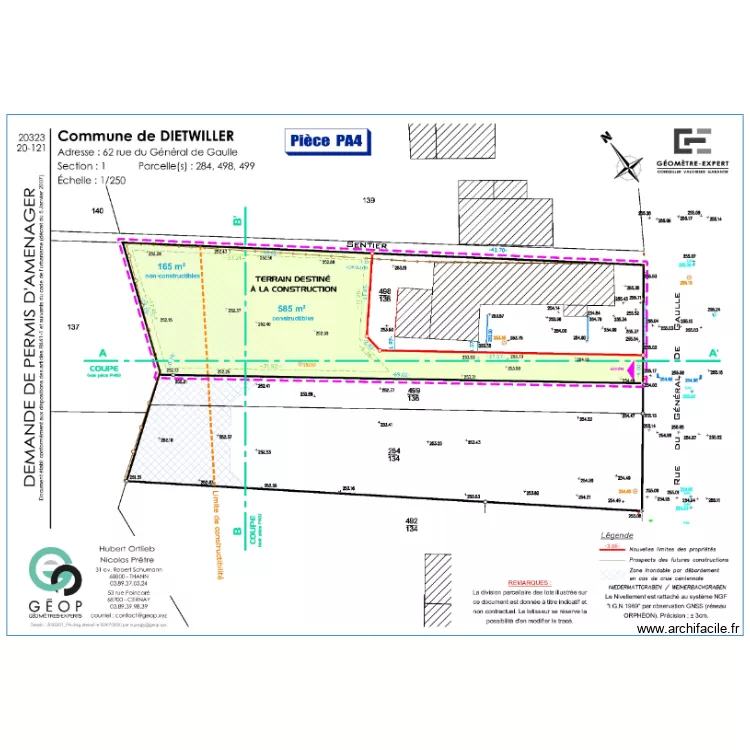 terrain vierge. Plan de 