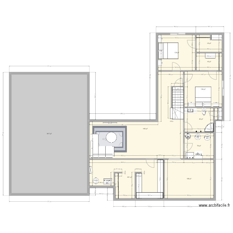 Sous-sol version 1 - 4. Plan de 10 pièces et 226 m2