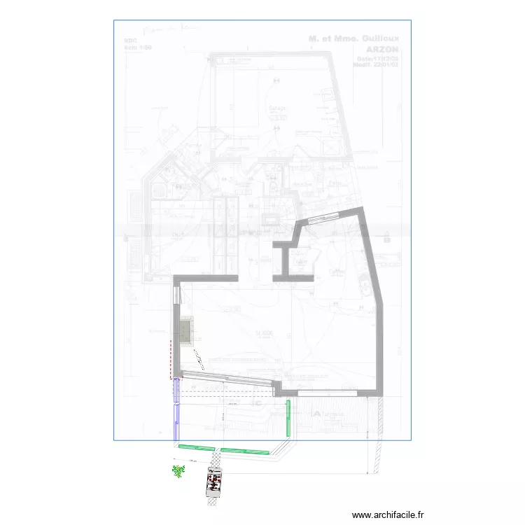 Arzon projet v&eacute;randa v0. Plan de 