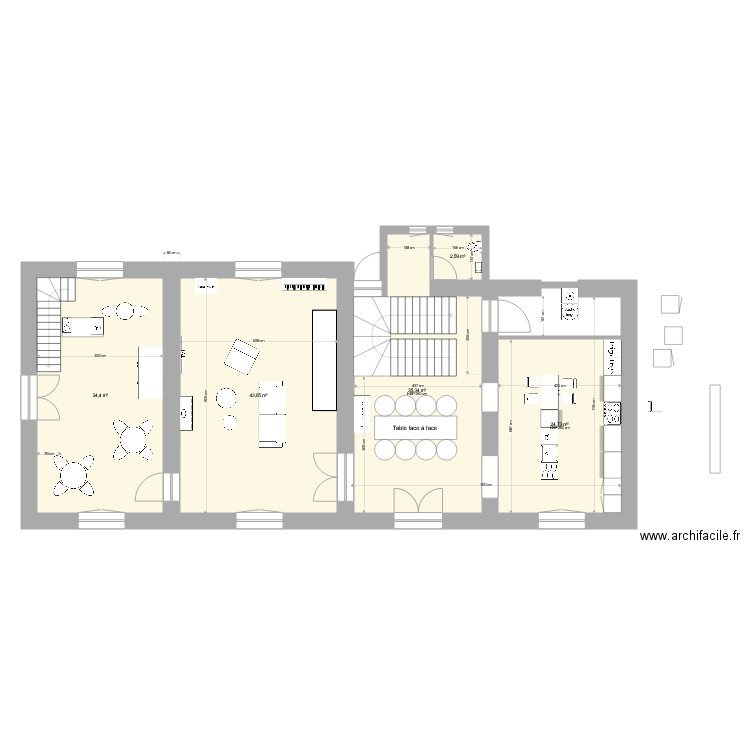 La Soudelle 3. Plan de 5 pièces et 140 m2