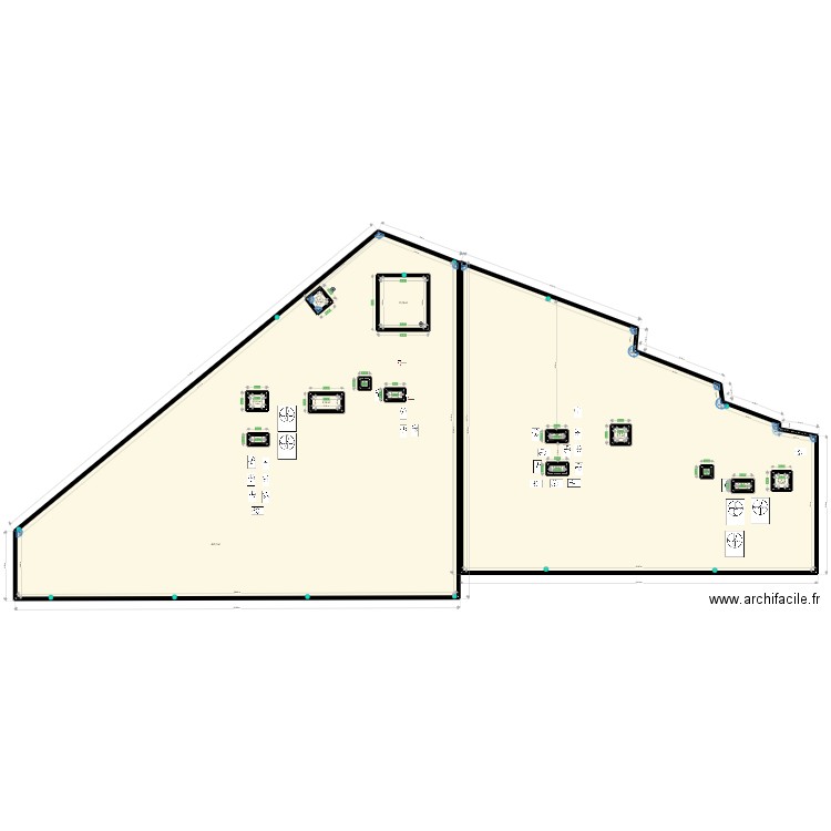 ALOHA CENTER. Plan de 15 pièces et 865 m2