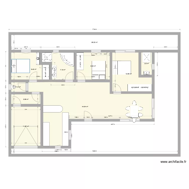 maison neuve V2. Plan de 