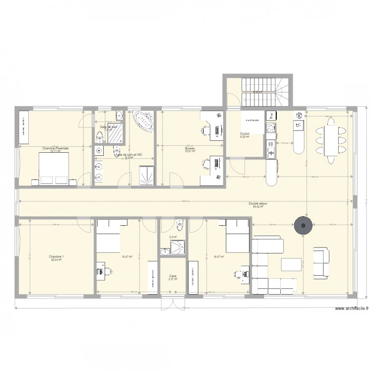 attique 6 pièces et demi. Plan de 0 pièce et 0 m2