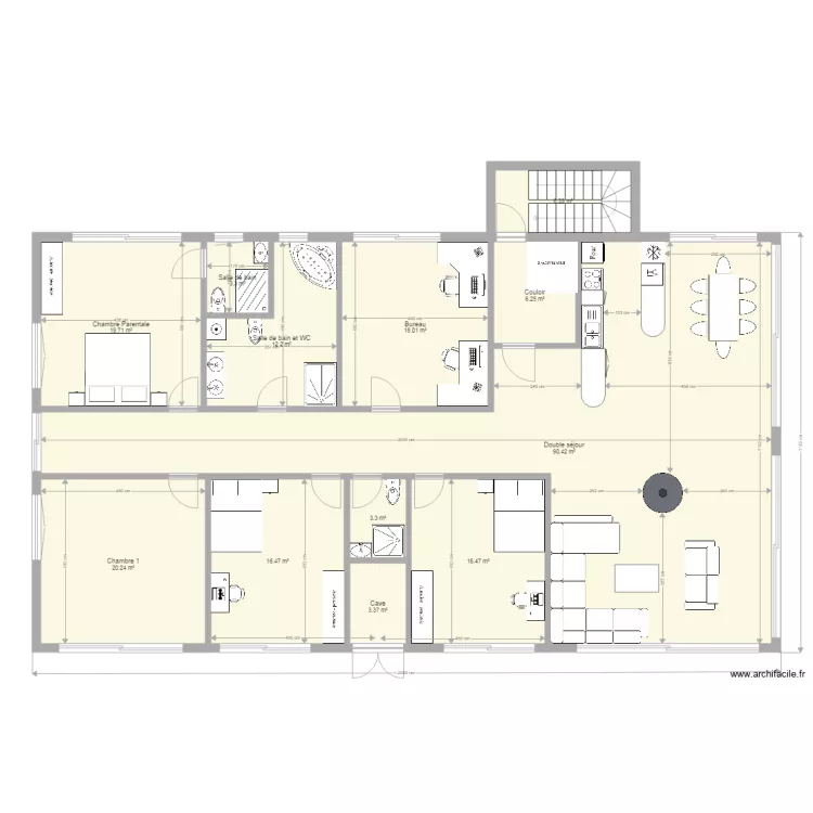 attique 6 pi&egrave;ces et demi. Plan de 