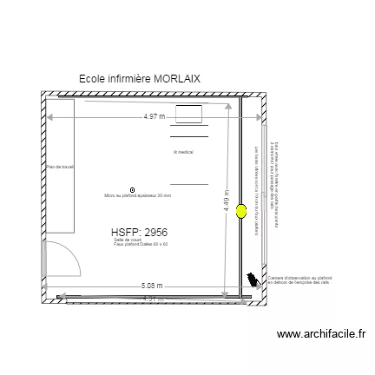 Salle de cours . Plan de 