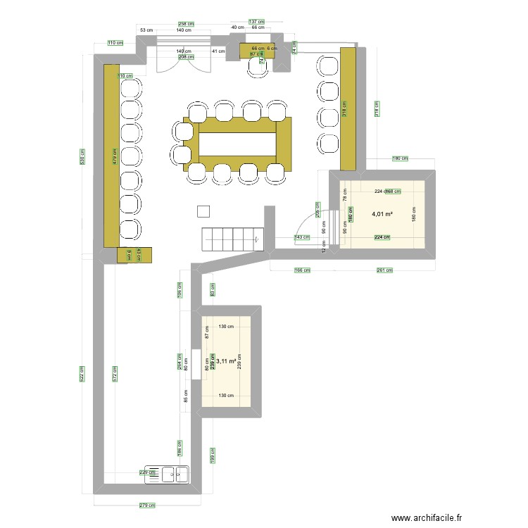 Totoramen. Plan de 2 pièces et 7 m2