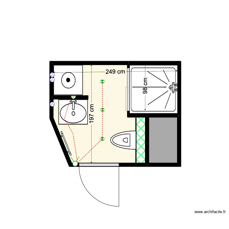 PLAN SALLE DE BAINS SANDY. Plan de 