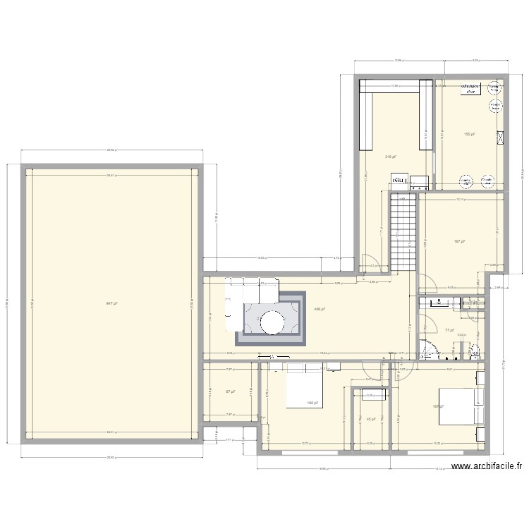 Sous-sol version 1 - 6. Plan de 11 pièces et 226 m2