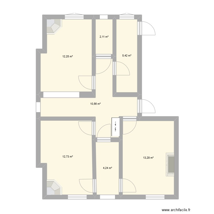 CA2 v2. Plan de 7 pièces et 61 m2